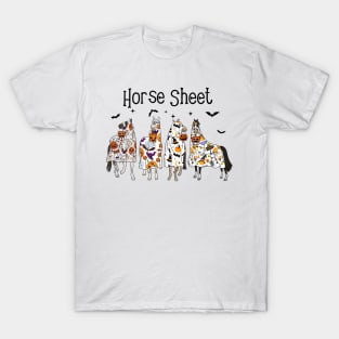 Horse Sheet Horse Ghost Halloween Funny Saying Men Women T-Shirt